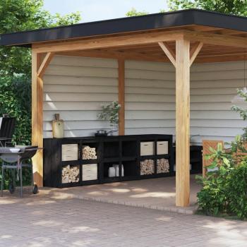 Black Pine Outdoor Kitchen Storage Cabinets – 3 Units