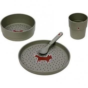 LÄSSIG Kindergeschirr-Set »Little Forest, Fuchs«, (Set, 4 tlg.), mit Teller, Schale, Becher und Löffel