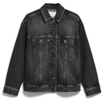Damen Jacke Densiaa (L) – schwarze/graue Variante, bio Baumwollmix, oversized