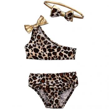 Maillot de bain une épaule bébé léopard 1-2 ans