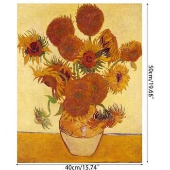 DIY Ölgemäldebaukasten für Erwachsene & Kinder – Vorbedruckte Sonnenblumen-Leinwand
