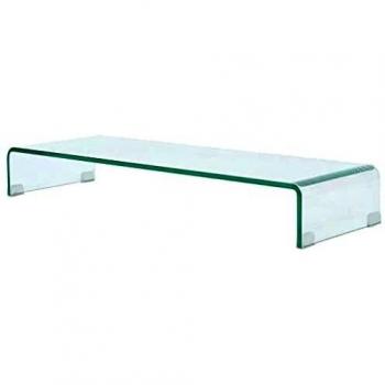 TV Stand/Monitor Riser Glass Clear 90x30x13 cm Vidaxl