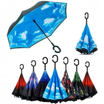 Parapluie Inversé Pliant Femme Double Couche