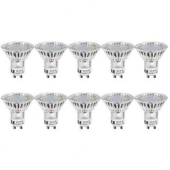 Lepro GU10 LED Lampe, 3W 250 Lumen, 2700 Kelvin Warmweiß, 35W Halogenersatz, 120 Grad Abstrahlwinkel, 10er Pack