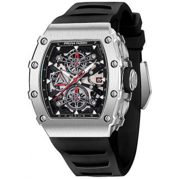 MickCara Chrono 2023 – Montre Homme Rectangle Saphir Noir 100m Étanchéité