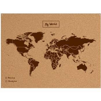 Mapa del mundo de corcho