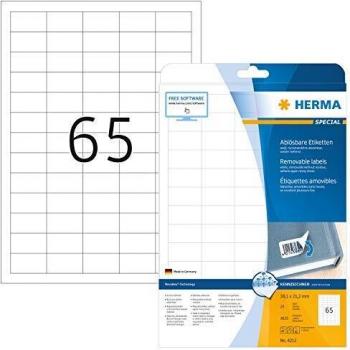 HERMA Removable Multi-Purpose Labels, A4, 65 Labels per Sheet