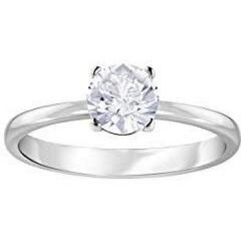 Swarovski Anillo Redondo Attract, Blanco, Rodio