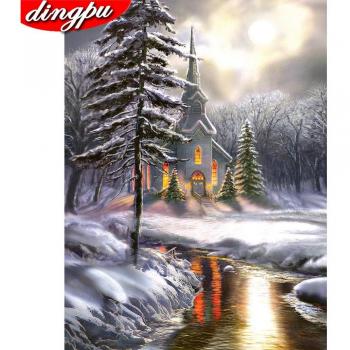 Eisblau 5D Diamantenmalerei Winterlandschaft 20×30 cm