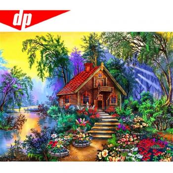 Diamant schilderij landschap 5D volledige ronde strass mozaïek