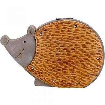 Solar-Powered Stone Look Hedgehog Figurine for Garden