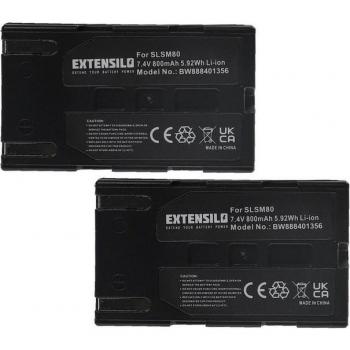 Batteries rechargeables EXTENSILO 2x pour Samsung VP-DC575WB (800mAh, 7,4V, Li-ion)