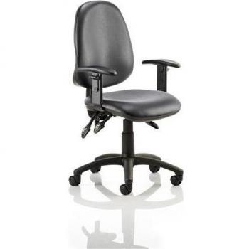 Eclipse Plus III Vinyl Chair Black Adjustable Arms KC0046 59420DY