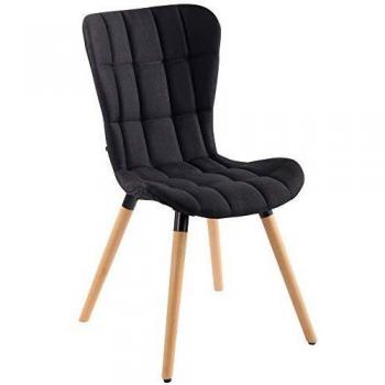 Silla de comedor Odda en tela negro/natural