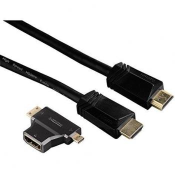 Hama Cable HDMI de Alta Velocidad con 2 Adaptadores HDMI