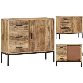 Kommode aus massivem Mangoholz 88x30x73 cm