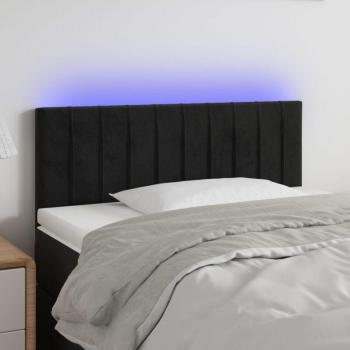 Testiera Illuminata in Velluto Nero 100x5x78/88 cm