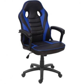 Similicuir Noir & Bleu MCW‑F59 – Chaise de travail