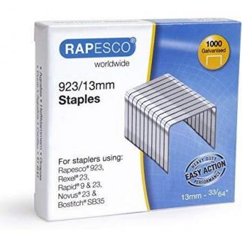Rapesco 923/13 mm Galvanised Staples (Type 23) – Bulk Pack of 1,000