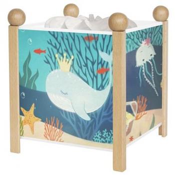 TROUSSELIER – L'Océan – Veilleuse – Lanterne Magique – Idéal Cadeau Enfant – Dessin animé – Lumière rassurante – Couleur Bois Naturel – Ampoule 12 V 10 W inclue – Prise Élec. EU