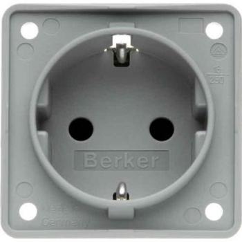Berker Integro Steckdose mit erhöhtem Berührungsschutz grau matt