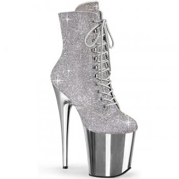 Pleaser Flamingo 1020CHRS – Silbergrau Damenstiefel, EU 40
