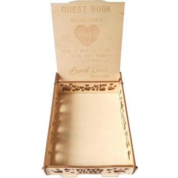Livre d'or en bois blanc avec cadre photo