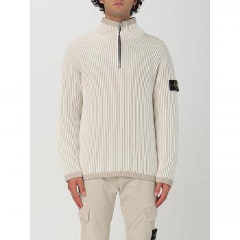 Stone Island Men's White Turtleneck Sweater