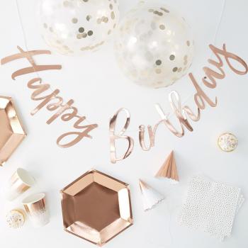 Party In A Box: Ginger Ray Rose Gold Foil, 16-Piece Set