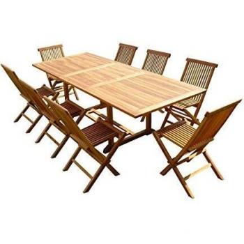 Ensemble extérieur en teck Aedan 8 chaises