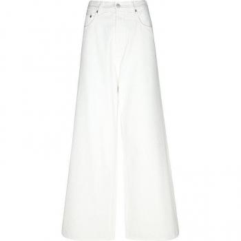Replay Damen Wide Leg Jeans Margott in Weiss 28/L30