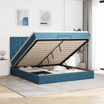 VidaXL LED-Ottomanbett Dunkelblau 180x200 cm mit Matratze