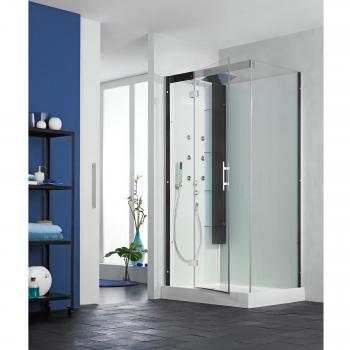 Rechtshoek Horizon Draaideur Douchebak 12Zwart 110x81