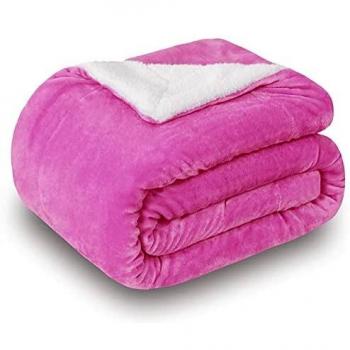 SOCHOW Velvet Sherpa Fleece – Super Soft Double‑Sided Blanket 150×200cm Pink