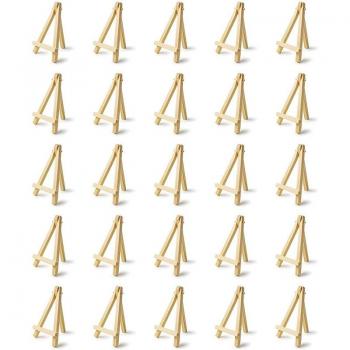 25 Pieces of 5 Inch Mini Wooden Easels for Arts and Crafts