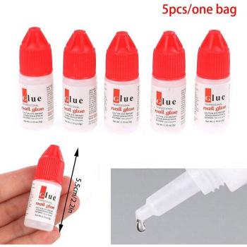 5 Pcs Fast-Drying Clear Nail Glue for Rhinestones