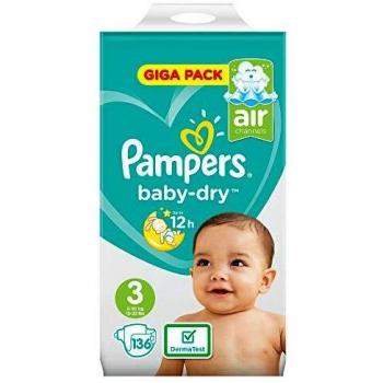 Pampers Baby‑Dry 140 Unità, Dimensione 3, Mezzo Mese