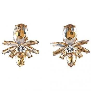 Ohrstecker mit Glassteinen in Topaz/Gold für Damen aus Metall