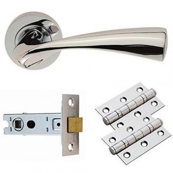Carlisle Brass GK007CP/INTB Handle, Hinge & Latch Set, Polished Chrome