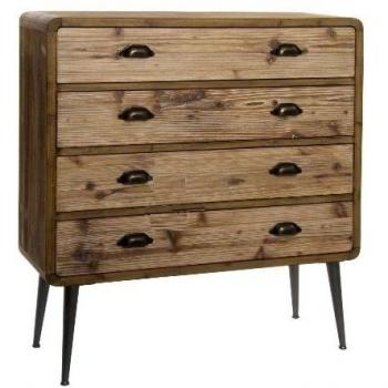 Cassettiera Design Moderno in Legno e Metallo 90 x 30 x 97 cm