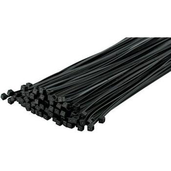 High-Quality Black Nylon Cable Ties 12 Length, 100 Count