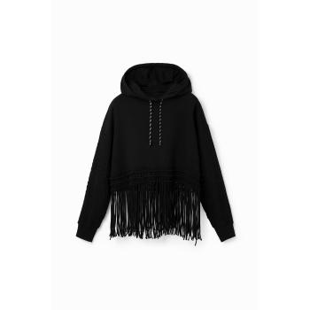 Frange Oversize Cappuccio Desigual Felpa Nero S