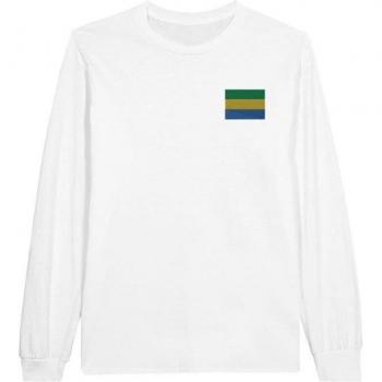PixelLong Gabon Flag Tee – Regular Fit, White