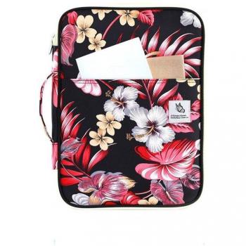 Organiseur de dossiers A4 à fleurs, rangement zippé