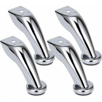 Gambe Mobili Kzq Divano 4 Pezzi Cromate