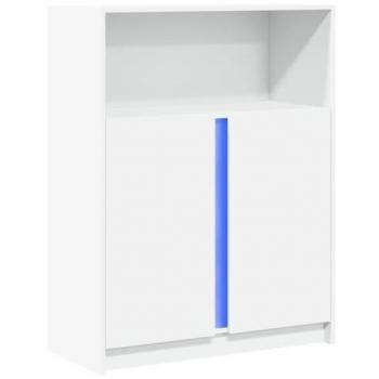 Credenza con LED Bianca 77x34x100 cm in Legno Multistrato vidaXL167345