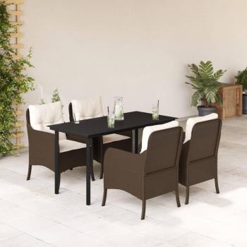 VidaXL Gartenmöbelset 5-teilig Braun Poly-Rattan