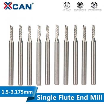 XCAN 10pcs Single Flute End Mills for CNC