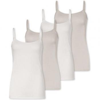 Schiesser 4‑Pack Modal Essentials Unterhemd-Spaghetti Top, atmungsaktiv, grau, 48