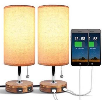 Elegant Dual USB Table Lamp